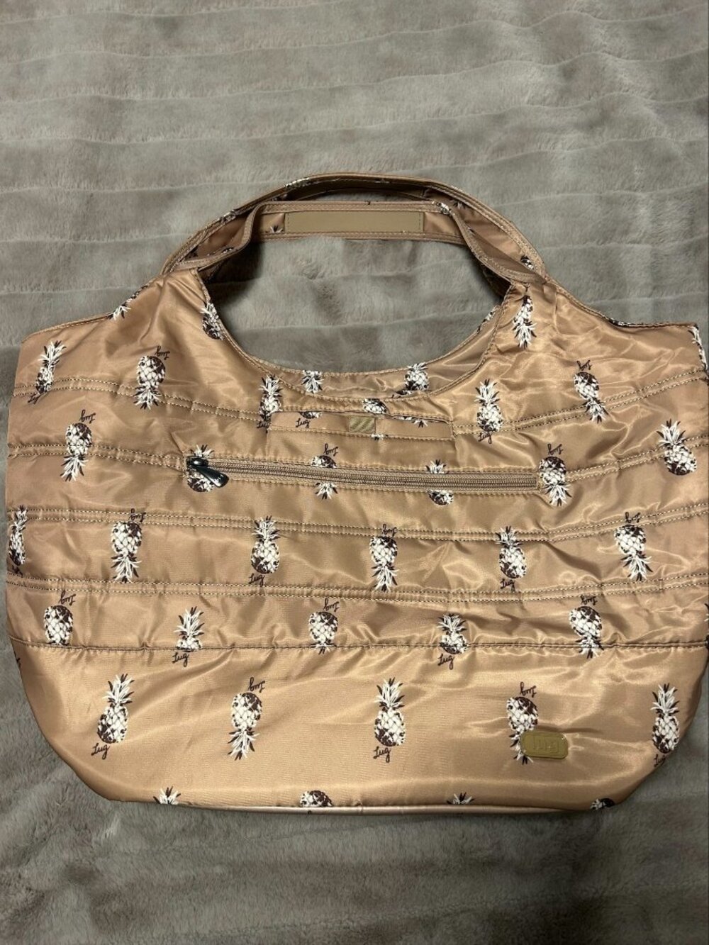 Lug Gondola Slouch Tote - RARE Pineapple Gold LUG! EUC